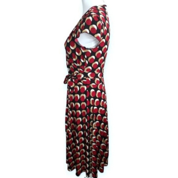 Candie's Red and Black Geometric Midi Dress SZ.L EUC. - Picture 4 of 7